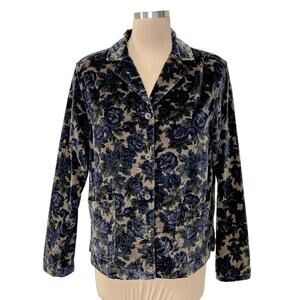 Jones New York Sport Blazer Jacket Brushed Cotton Dark Romantic Academia Cottage